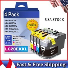 LC20EXXL 4PK Ink Cartridges for Brother MFC-J775DW J985DW J5920DW Printers