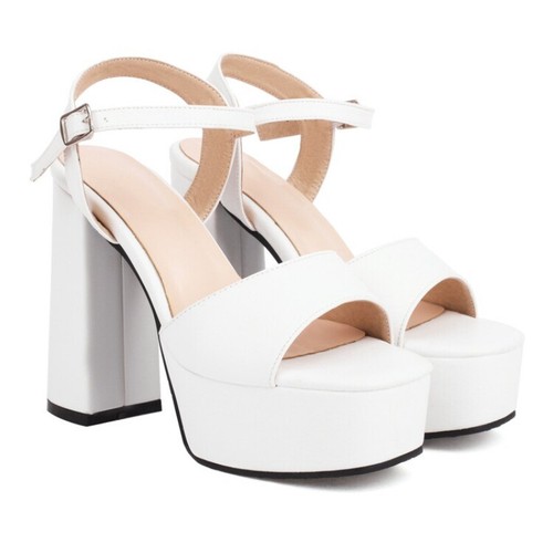 Womens Summer PU Leather Buckle Straps Block Heels Platform Casuals Sexy Sandals - Bild 14 von 26