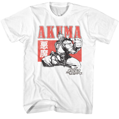 Street Fighter Akuma Stance White T-shirt