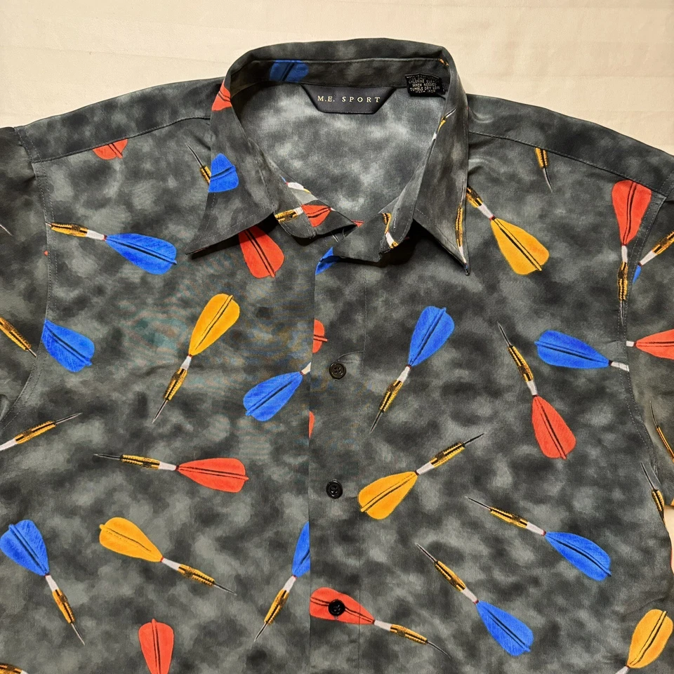 ME Sport Men's Small Shirt Short Sleeve Darts Dartboard Bar Bowling Pool - Image 3 of 4