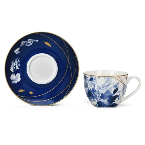 20 pc Mizuki Bone China Dinner & Tea Set Porcelain Dinnerware, Blue Dinner Set - Picture 7 of 15