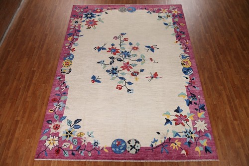 Vegetable Dye Oushak Turkish Area Rug 9x12 Handmade Transitional Carpet - Picture 2 of 12