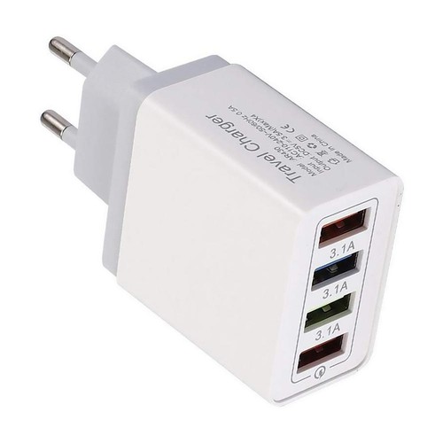 Schnell Ladegerät USB Mehrfachstecker 4 fach Mehrfach Netzteil Adapter Für Handy - Zdjęcie 22 z 27