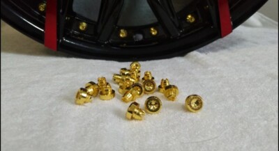 20 x 24k Gold Kunststoff Radnieten Muttern Felge Lippe Ersatzlegierungen Nieten J2