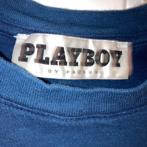 Playboy by Pacsun Men T-Shirt Medium Blue PB University Graphic Short Sleeve Tee - Picture 3 of 6