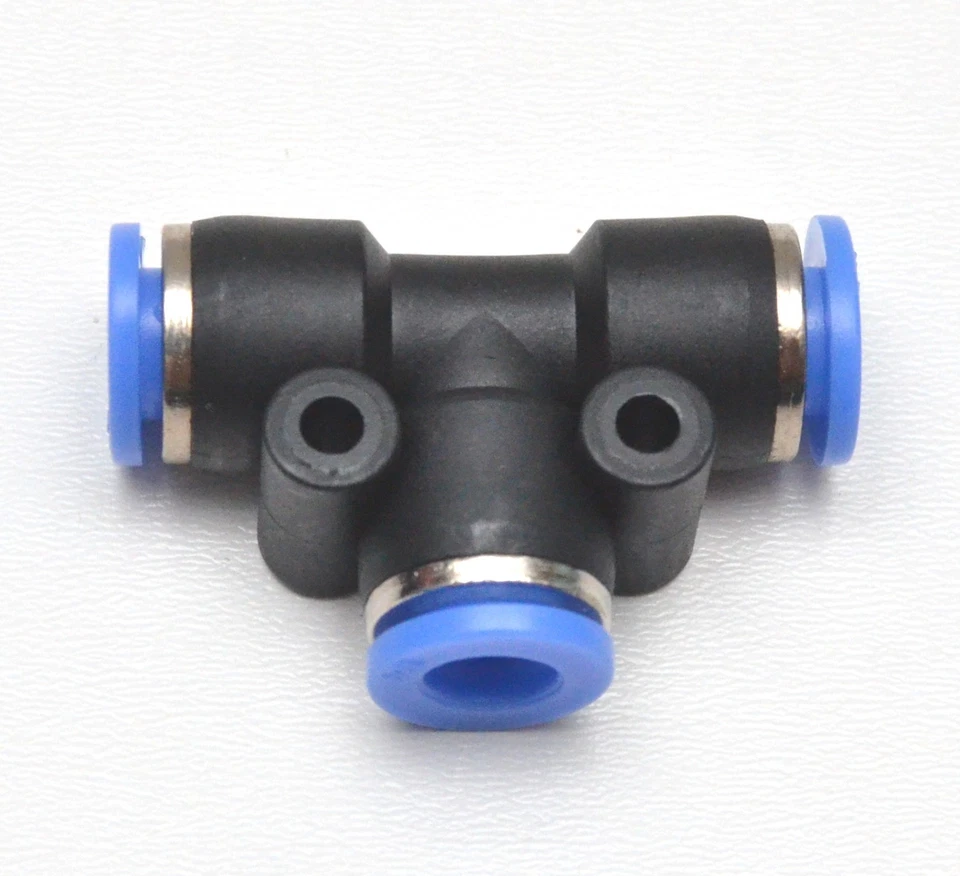2 pcs Tee Push to Connect 1/4 OD 3 Side Equal T Fitting Splitter Union Air  - Image 4 of 4
