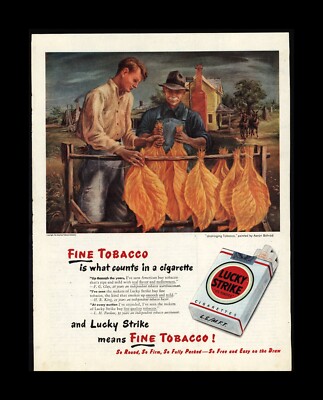 Vintage 1947 Lucky Strike Cigarettes Tobacco Magazine Print Ad