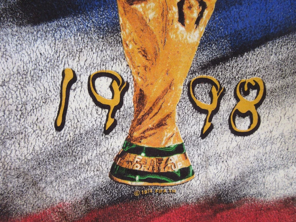 T-shirt ADIDAS vintage COUPE DU MONDE FRANCE 98 World Cup trophée noir jersey L - Photo 3/4