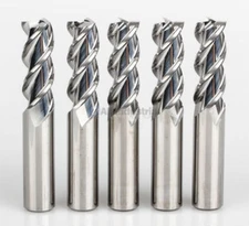 5 Pcs 1/2" YG1 Alu-Power 3 Flute Regular Length Carbide End Mill for Aluminum