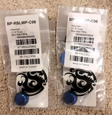 New LOT of 4 Bitspower G1/4" Stop Fitting with O-ring - Royal Blue Finish