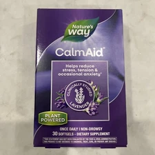 NEW Nature’s Way Calm Aid Vitamin Softgel - 30 Count Lavender 9/2026