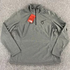 The North Face Womens 1/4 Zip Tech Fleece Pullover Branded Long Sleeve Gray XL