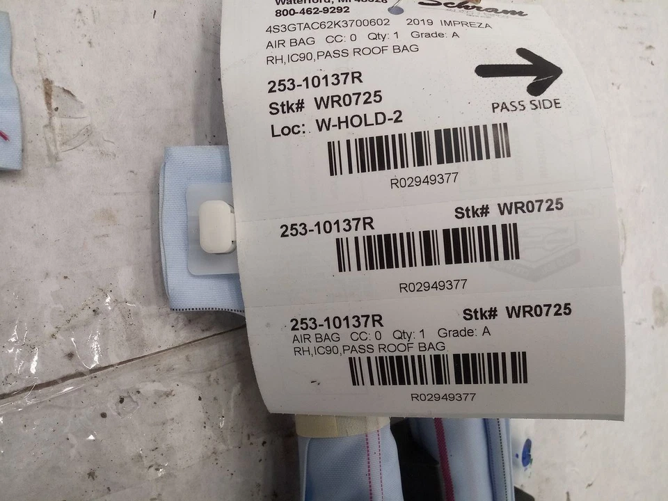 Bolsa de aire para techo derecho de pasajero 98251FL02B se adapta a vagón Impreza 17-23 2949377 Foto 2 de 4