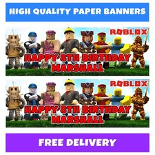 ROBLOX Personalised Birthday Banner - Roblox Gaming Birthday Party Banners