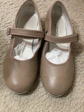 CAPEZIO GIRLS MARY JANE BUCKLE STRAP TAP SHOES CARAMEL SIZE 2.5M