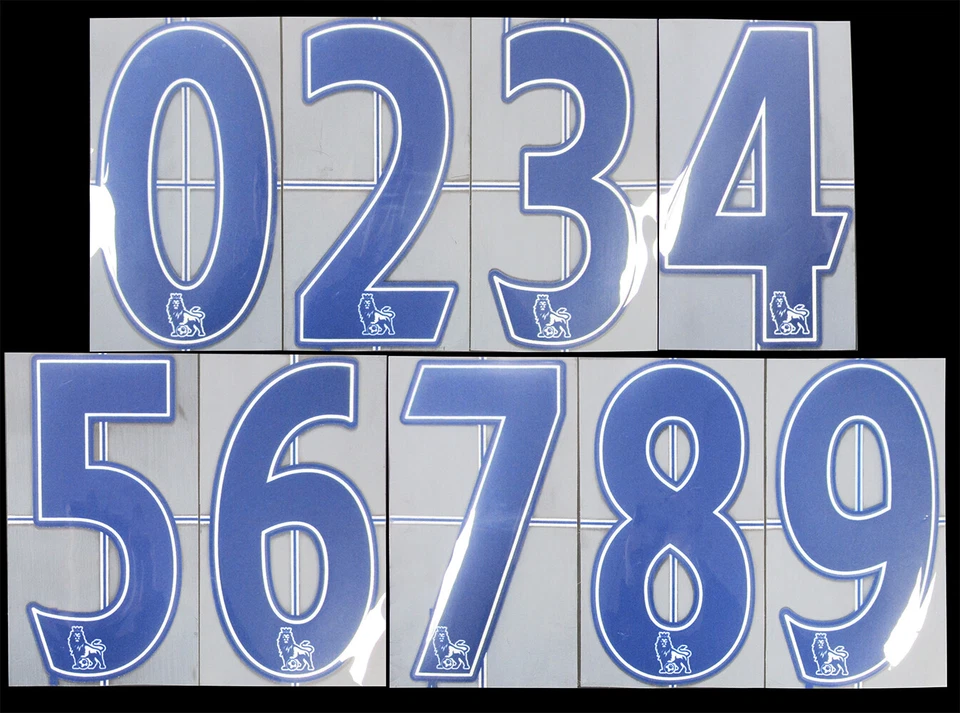 2007 - 2013 OFFICIAL SPORTING ID LEXTRA BLUE PLAYER SIZE SHIRT NUMBERS 260mm