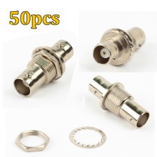 Pack Lot 50pcs BNC FEMALE to FEMALE Coupler Panel Mount Connector Joiner Adapter