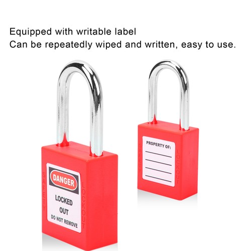 5 Sets 38mm LOTO Lock Non-Slip Lockout Padlock For Machinery Manufacturing HOT - Picture 8 of 23