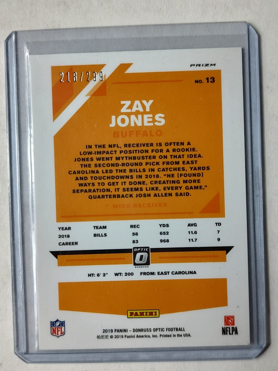 2019 PANINI OPTIC AQUA ZAY JONES 218/299 FOOTBALL CARD #13 | eBay