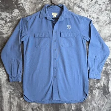 L.L. Bean Light Blue Long Sleeve Button Up Collard T-Shirt Size Large Tall