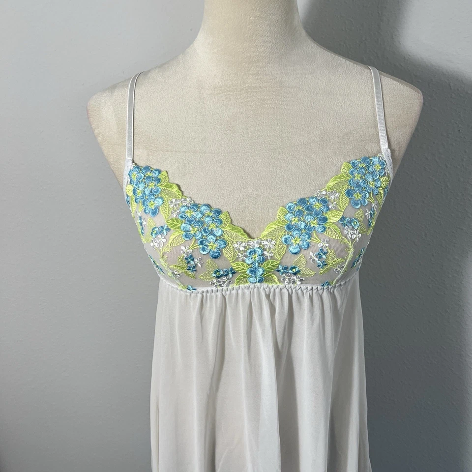 Винтажный Hanky Panky кружева Camisole чистый белье Майка цветочный белый Y2K 90-х - Изображение 2 из 4