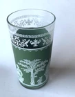 Vintage 5 Inch Wedgewood Jasper Hellenic Jeanette Green Greek Glass 10 Oz