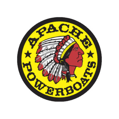 RARE VINTAGE STYLE APACHE POWERBOATS EMBROIDERED IRON-ON PATCH...