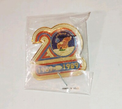 1980s pin tie tac Space NASA Apollo 11 20 year anniversary 69 89
