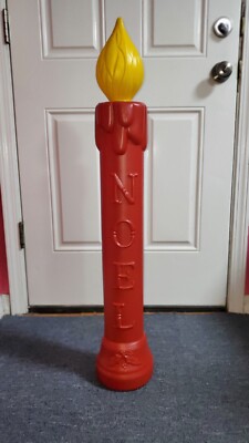 Vintage TPI ''Noel'' Red Candle Blow Mold In/Outdoor Yard Decoration - NWT
