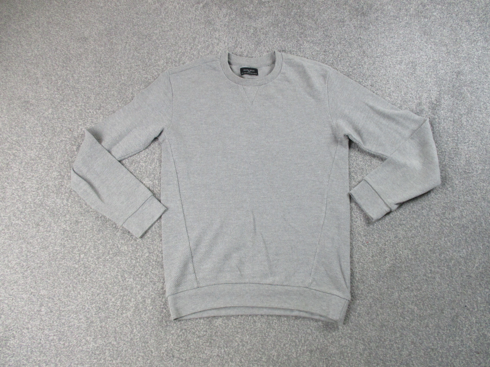 Zara Man Jumper Mens Small S Grey Crew Neck Long Sleeve Casual Pullover  Sweater | eBay