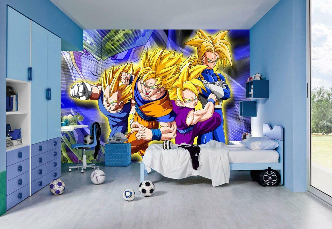 Desenho animado Dragonball Evolution Saiyan Wall Sticker Goku Vegeta Papel  de Parede