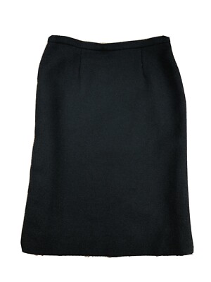 Moschino Cheap And Chic Solid Black Wool Skirt Size U.S. 8