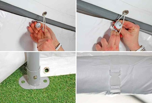 Partyzelt 4x6m Grau PVC Festzelt Pavillon wasserdicht Profi Modular Event - Bild 8 von 12