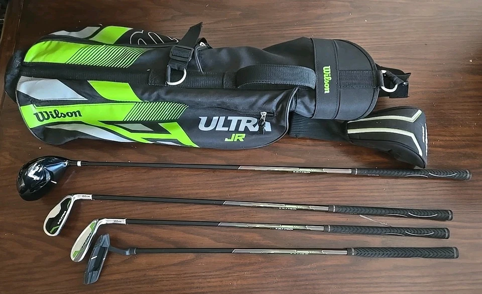 Juego de 4 palos de golf Wilson Ultra Jr Junior Flex diestro grande verde con bolsa Foto 2 de 4