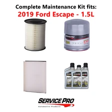 2019 Ford Escape 1.5L Complete Oil, Air & Cabin Filter Kit (5W-20)