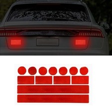 13PCS Strong Reflective Car Warning Stickers, Waterproof Safety Warning Red