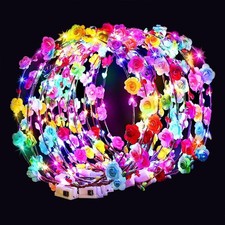 HONLYNE 54 PCS LED Flower Crowns Headbands, 1 Count Pack of 54 , 54