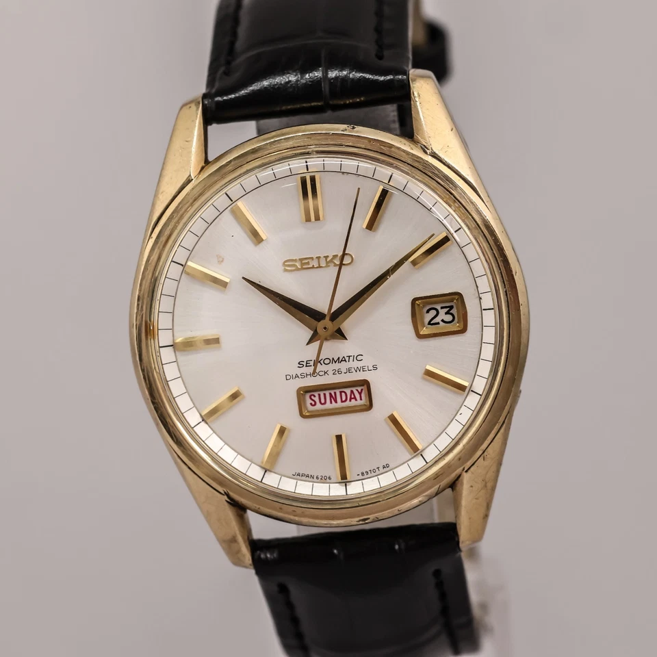 **Exc+5** SEIKO Seikomatic 6218-8971 Weekdater 1965 automático dorado para hombre Foto 3 de 4