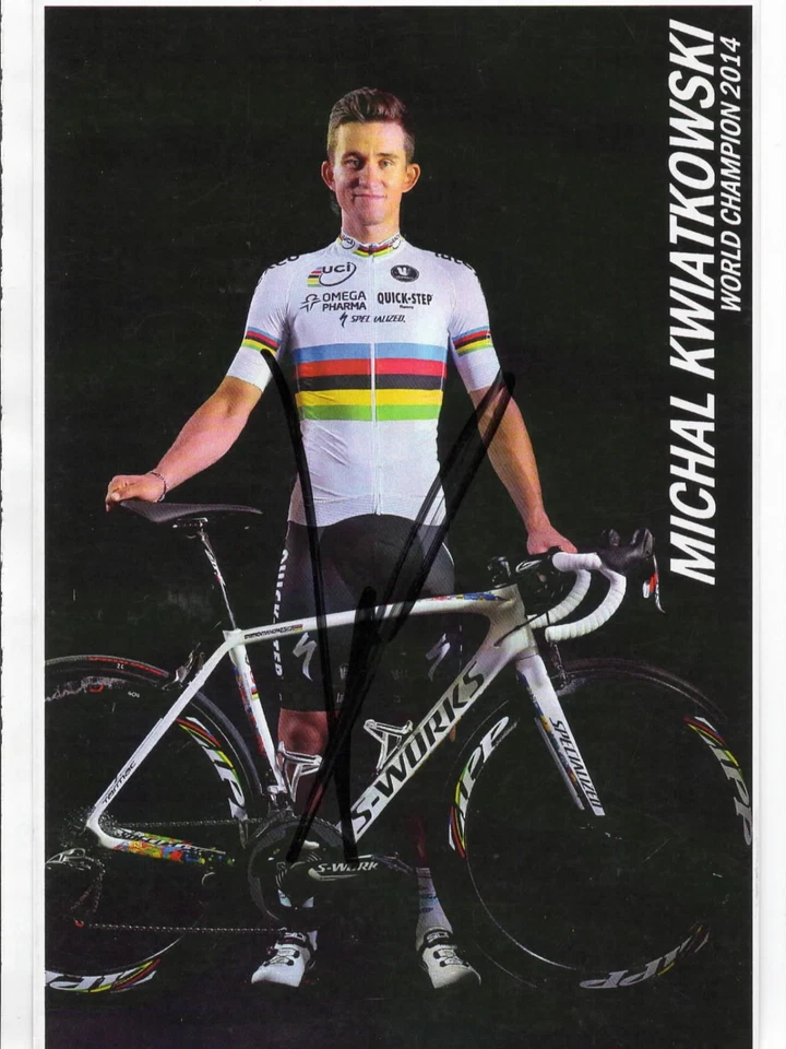 TOUR DE FRANCE CYCLISME autographe  de MICHAL KWIATKOWSKI EN CHAMPION DU MONDE - Photo 1/1
