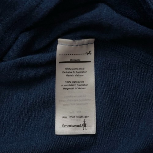 Smartwool Merino Wool 250 Base Layer 1/4 Zip Pullover Blue Kids Unisex Size M - Picture 4 of 5