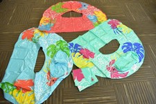 Lot of 4 Pool Floatie Lounger Chairs Assorted Inflatables Floral Design NO PUMP