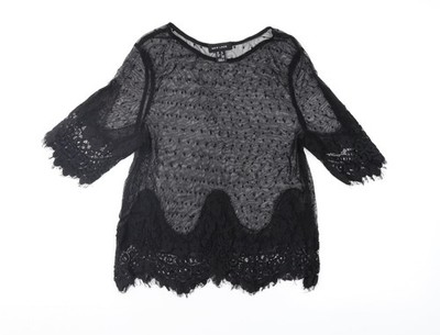 Schwarze Basic-Bluse Damen UK Größe 8 New Look
