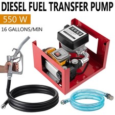 550W Electric Diesel Oil Fuel Transfer Pump Display Meter 13' Hose Nozzle Kit