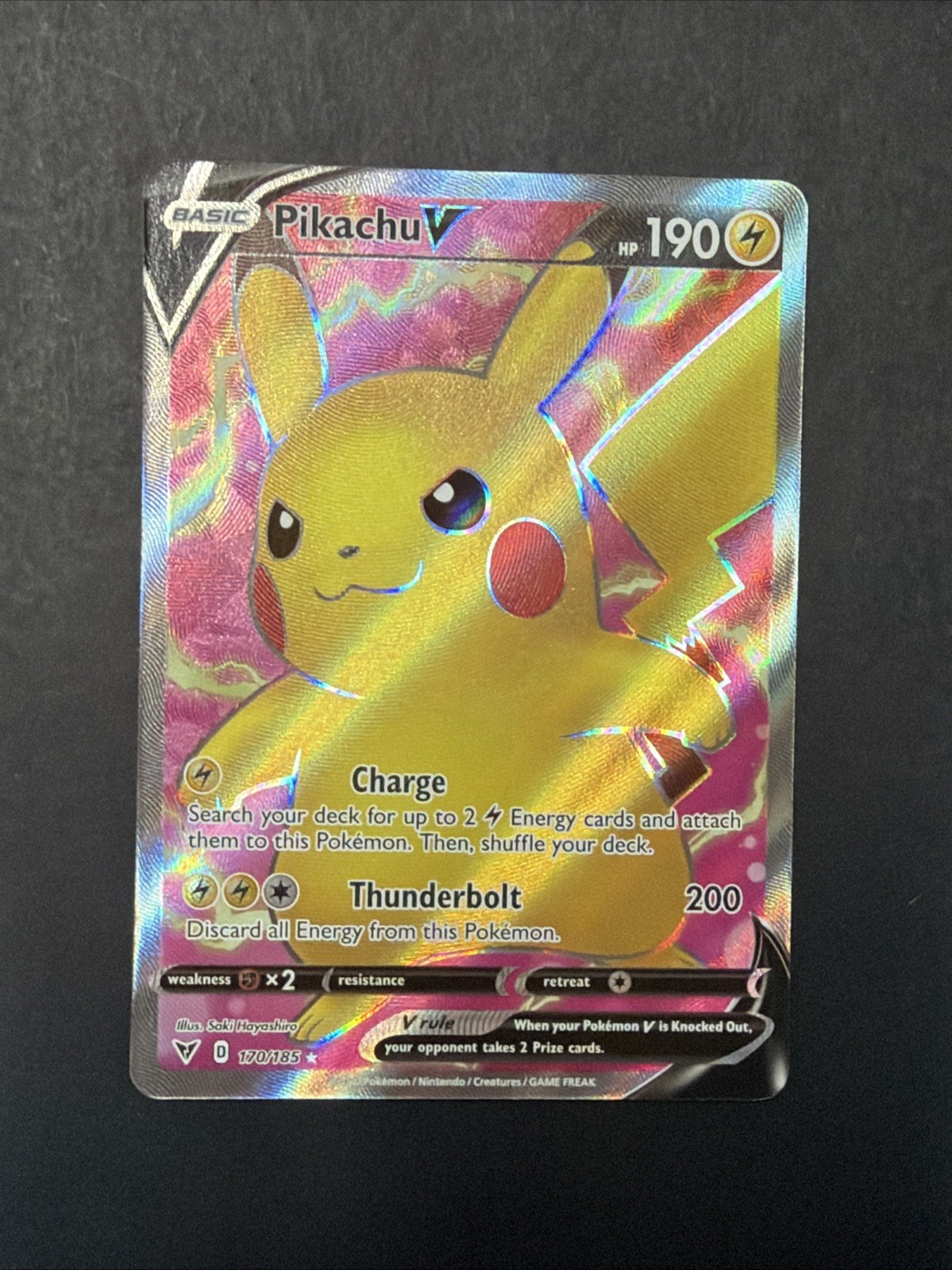 The Pokémon Company Pikachu V 170/185 Vivid Voltage Full Art Holo Ultra Rare