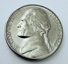 1960 D Philadelphia Jefferson Nickel Brilliant Uncirculated (BU) #2537