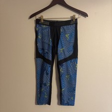 Youth Nike Jordan Compression 3/4 Length Fitness Tights Blue And Green Size XL