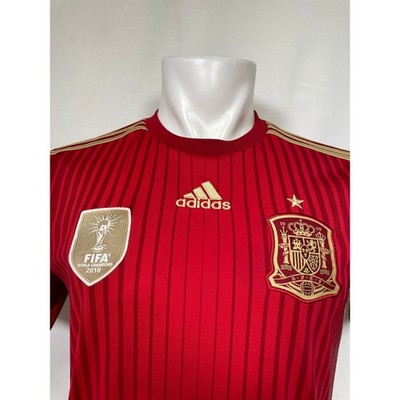 Spain Adidas Red Soccer Jersey w/ 2010 World Cup Patch Youth XL | eBay