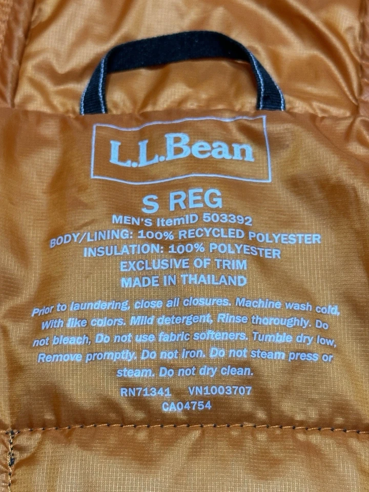 LL Bean PrimaLoft Packaway Hooded Jacket Mens Small Regular Navy Blue 503392 - Image 4 of 4