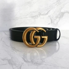 Gigi Black Leather Belt  | 1 inch width