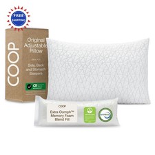 Coop Home Goods Adjustable Pillow King Size Bed Pillows Memory Foam Medium Firm